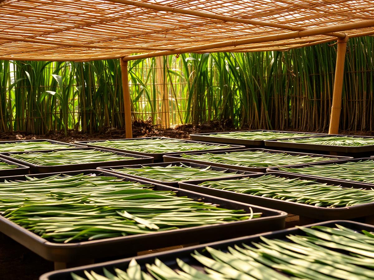 Moringa leaves shade-drying